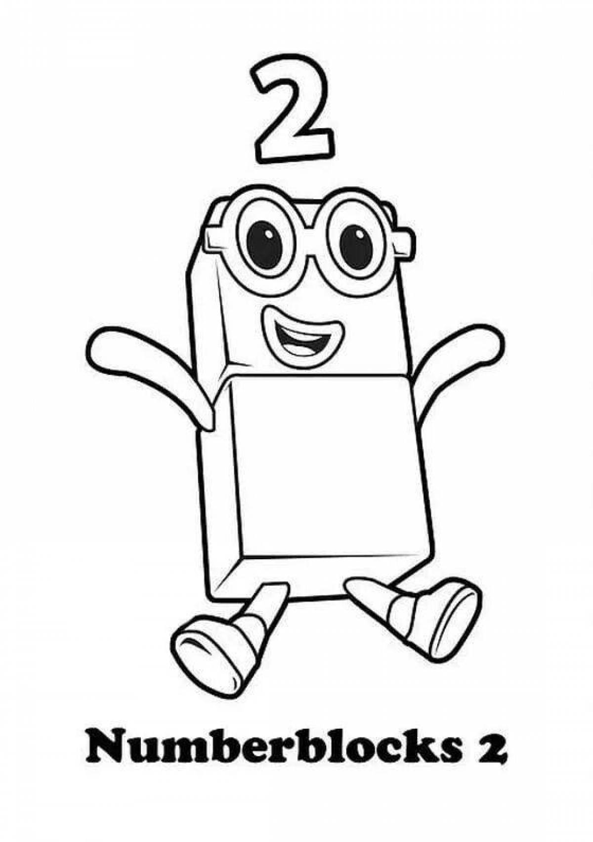 Coloring-imagination number blocks coloring page