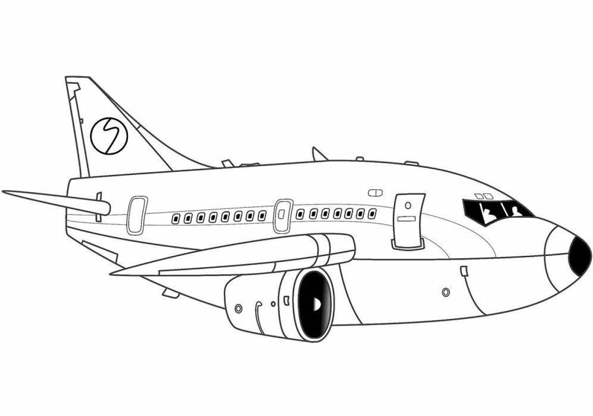 Раскраска большой пассажирский самолет