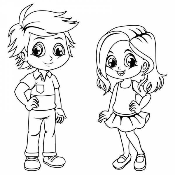 Coloring Pages Boys and girls pictures for kids (39 pcs) - download or ...