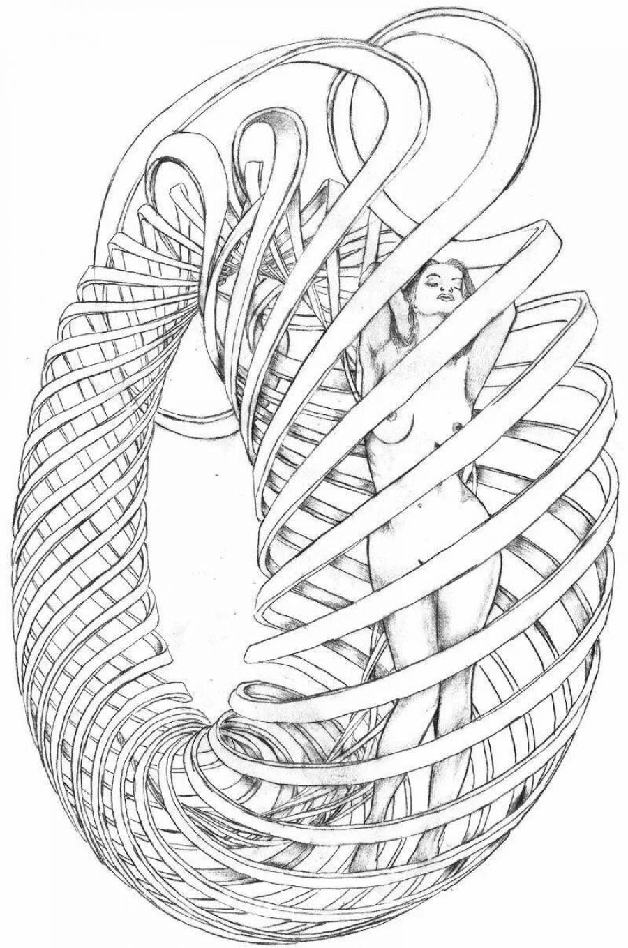Рисунок спираль портрет раскраска