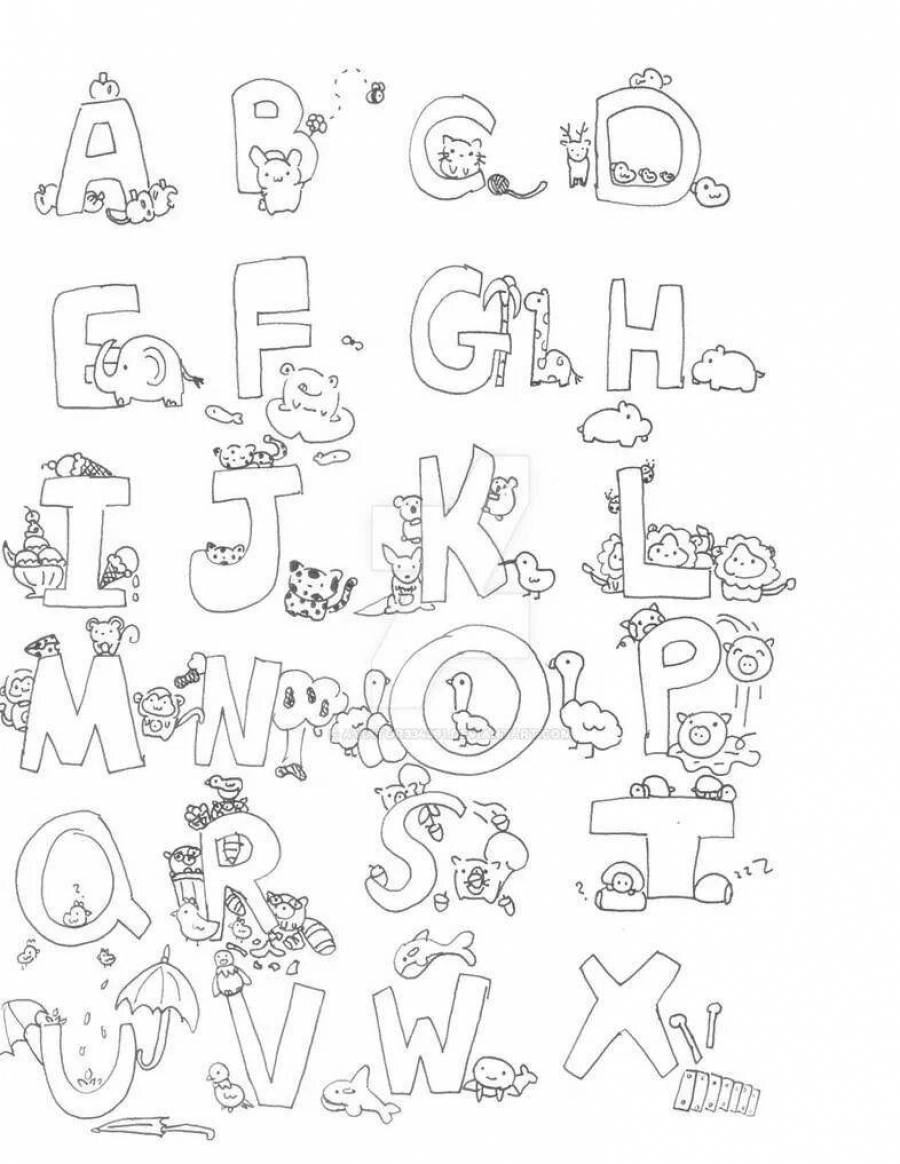 Coloring Pages Lora alphabet letters (38 pcs) - download or print for ...