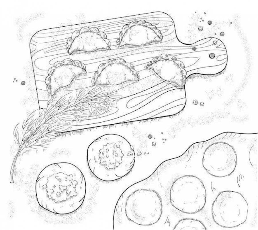 Пельмени рисунок для детей