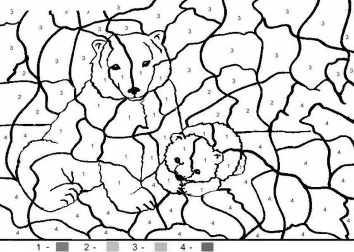 Областью рисунка закрасить. Раскраска по номерам животные. Раскраска животных по цифрам. Раскраска по номерам «мишка». Раскраска по номерам медведь.