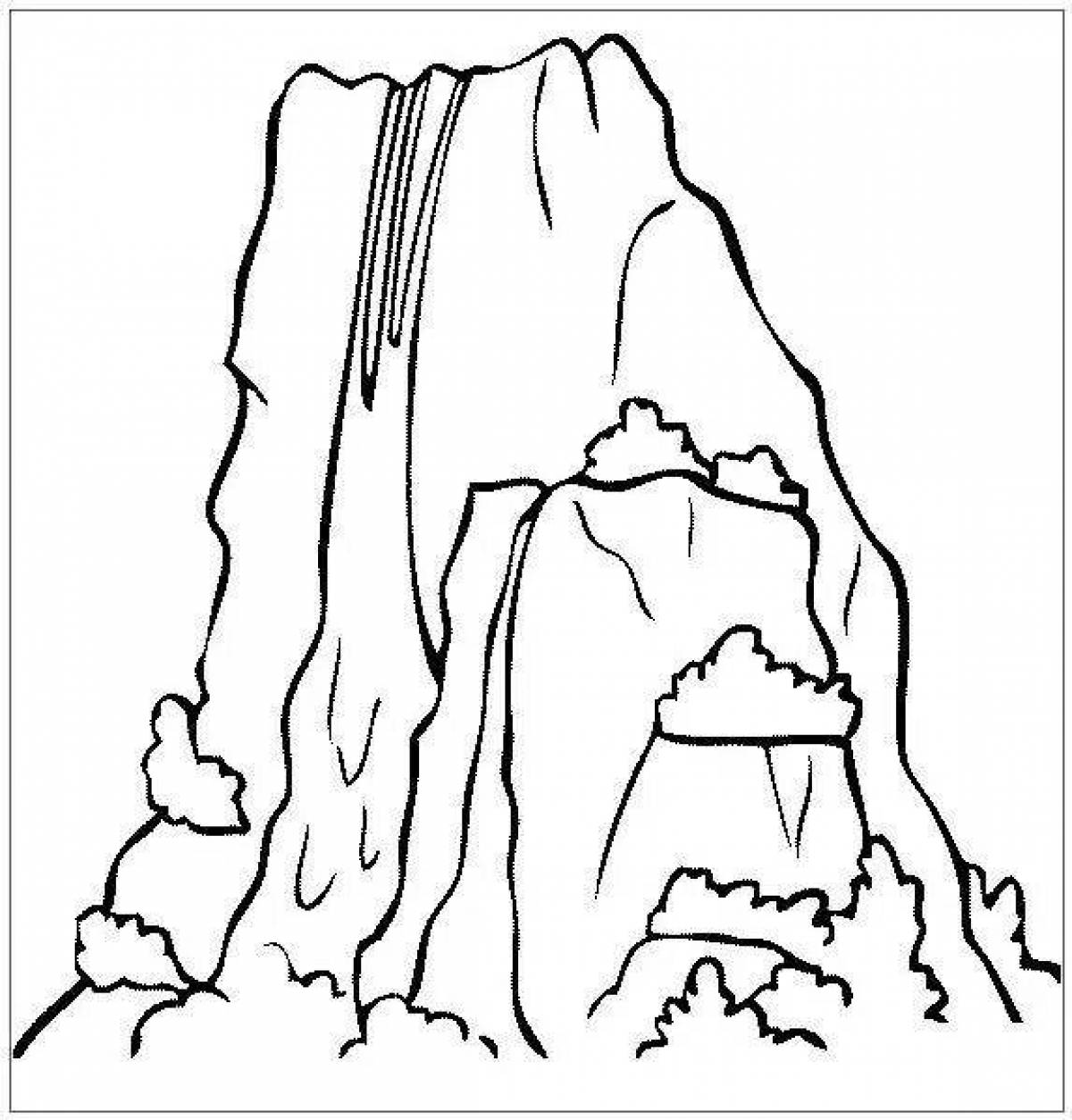Водопад Анхель раскраска