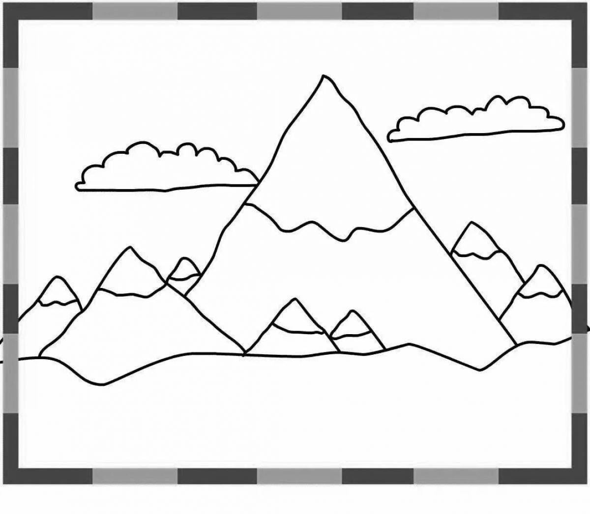 Как раскрасить горы. Раскраска горы. Горы раскраска для малышей. Раскраска горы и море. Раскраска горы для детей 6-7 лет.