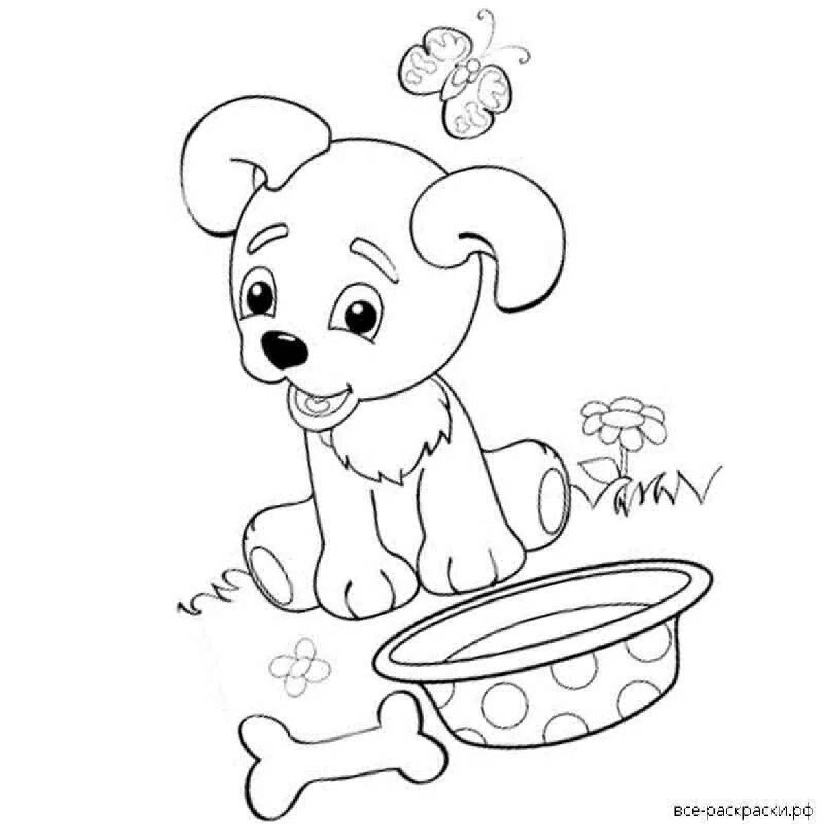 Рисунок щенок раскраска щенок