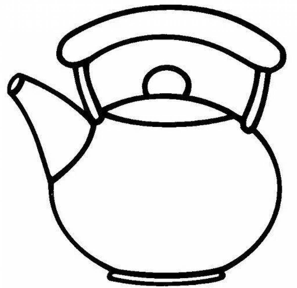 Рисунок чайника для раскрашивания