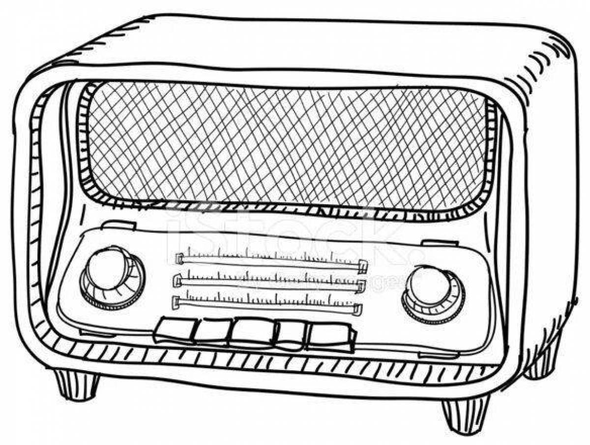 Рисунок радиоприемник черно белый
