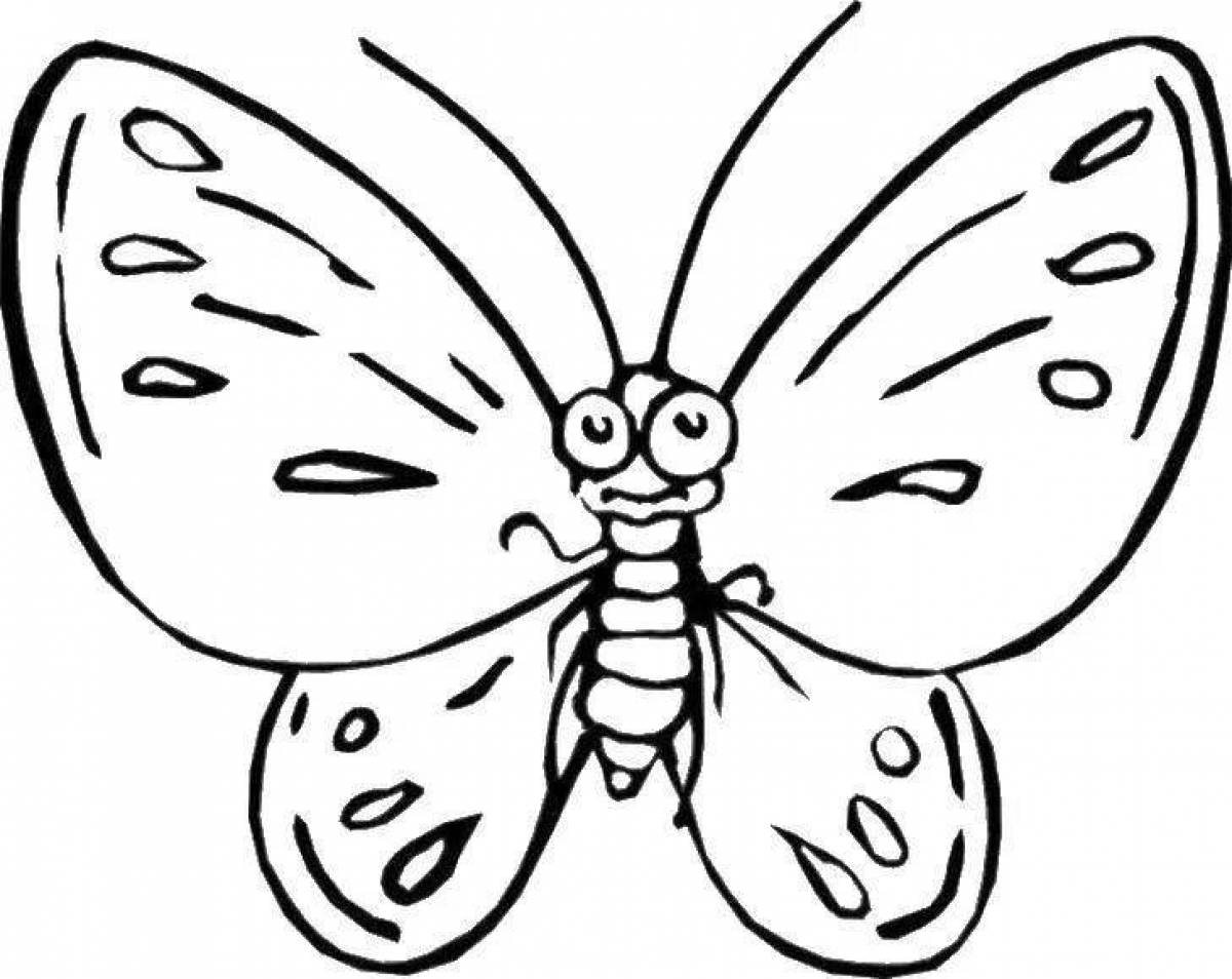 Бабочка трафарет для раскрашивания детям