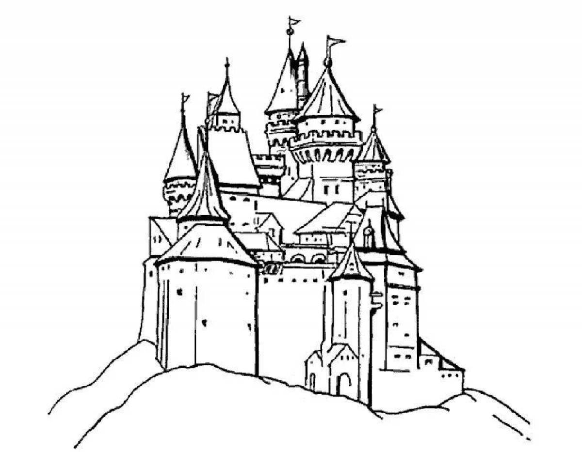 Рисунок старой крепости. Раскраска замок. Замок эскиз. Средневековый замок раскраска. Крепость раскраска.