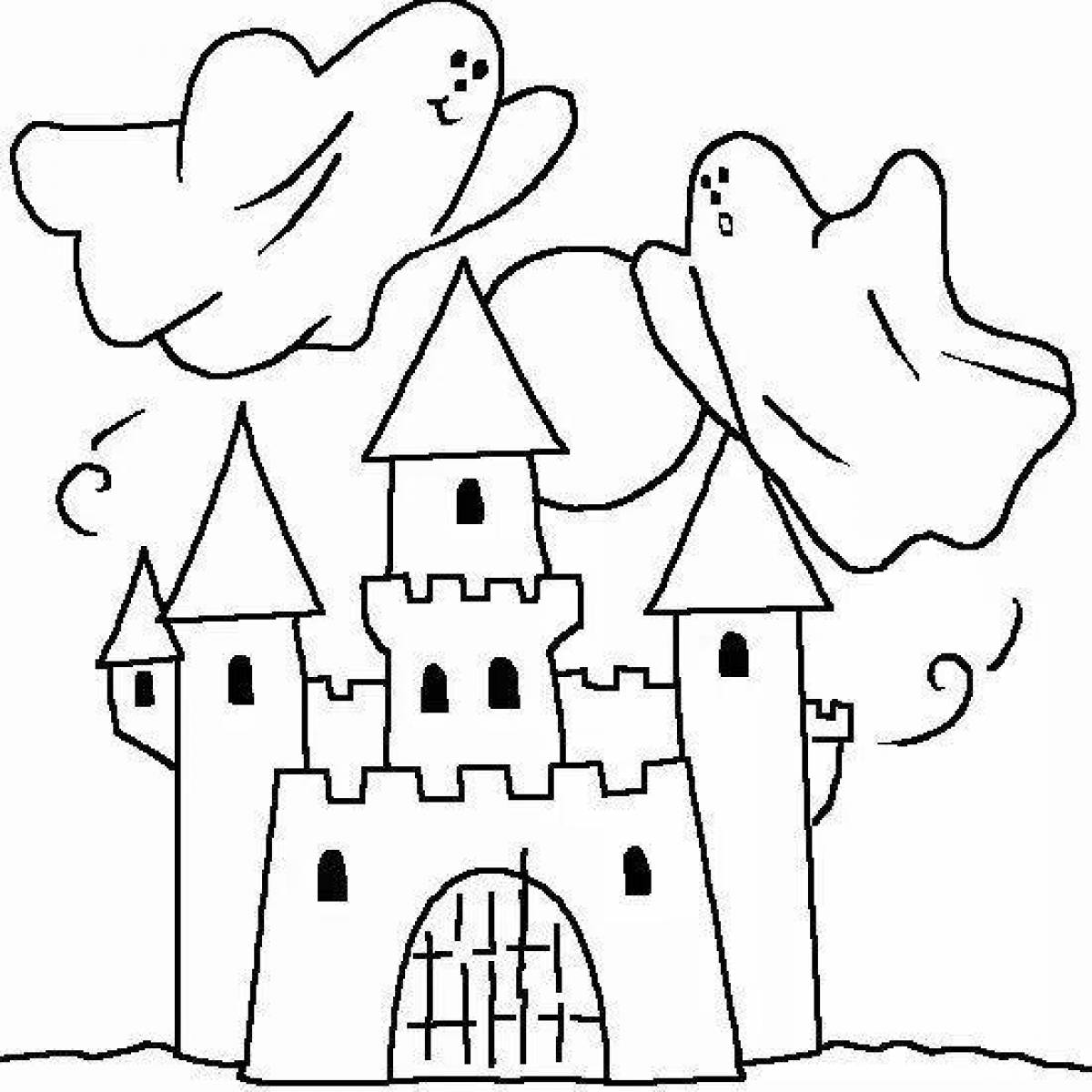 Старый замок по музыке 4 класс. Раскраска замок. Замок раскраска для детей. Крепость раскраска для детей. Замок рисунок.