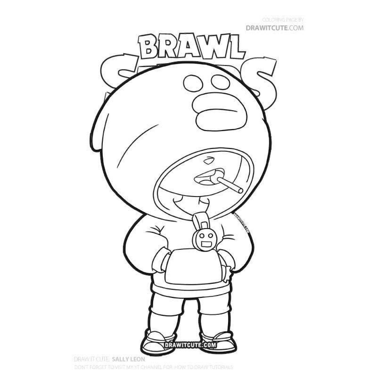 Картинки леона из brawl stars раскраски