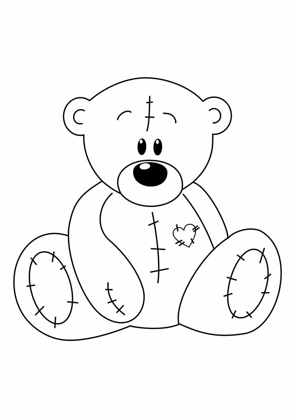 Wriggling Teddy Bear Coloring Page