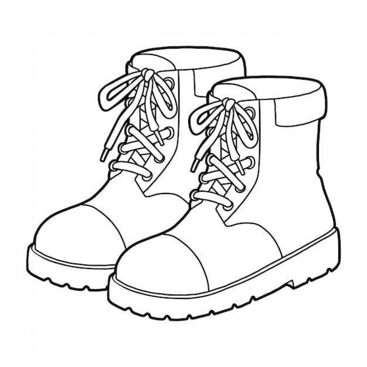 Bright boots coloring for children