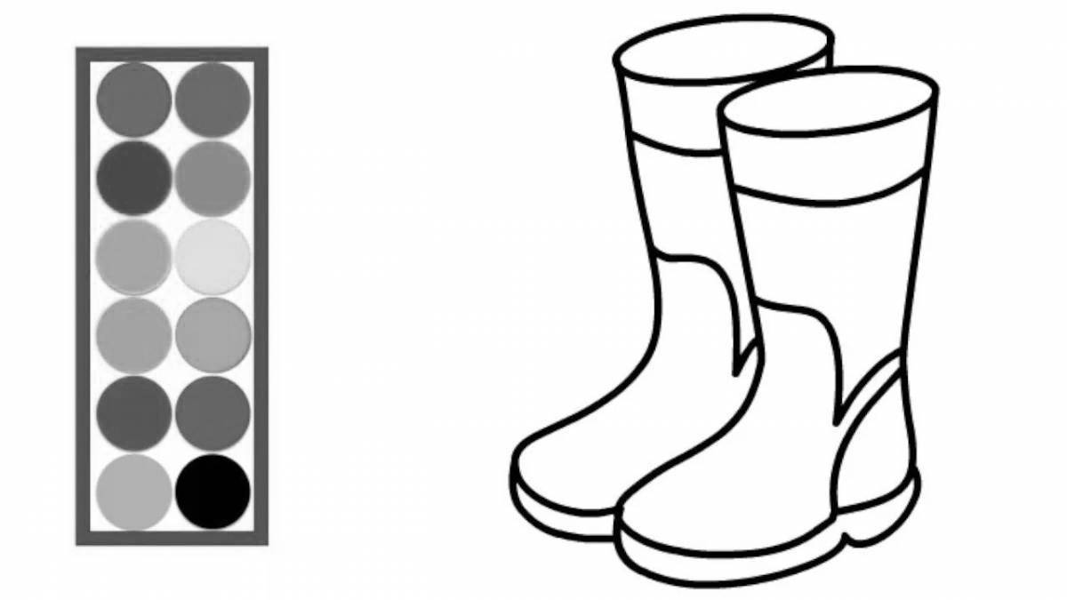 Fun coloring boots for kids