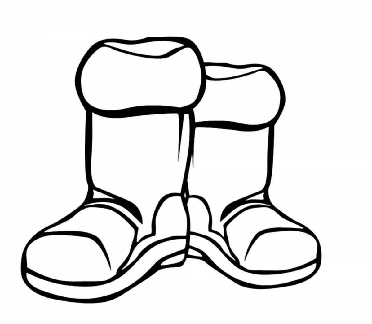 Gorgeous boots coloring page for kids