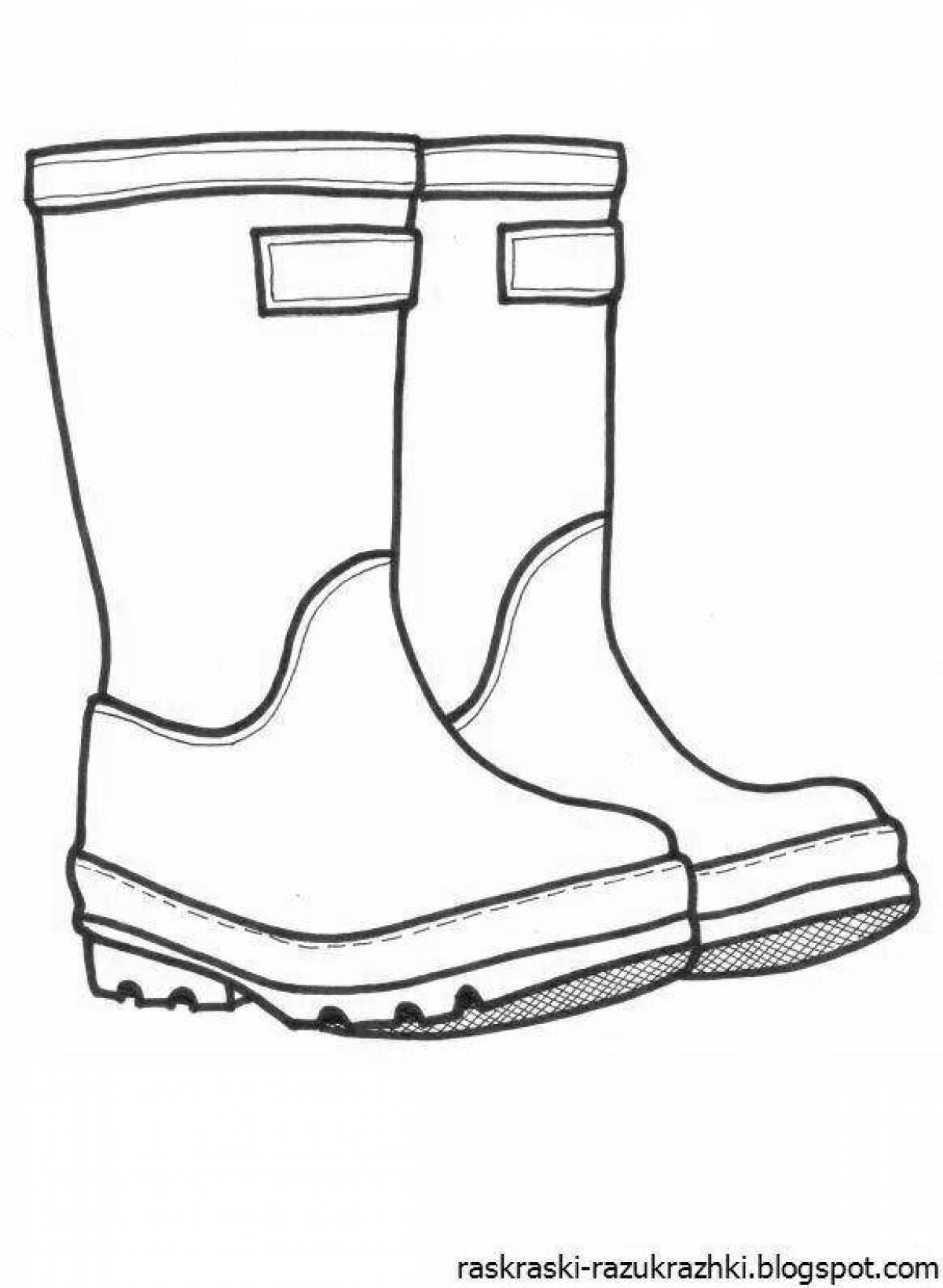 Amazing boots coloring for kids