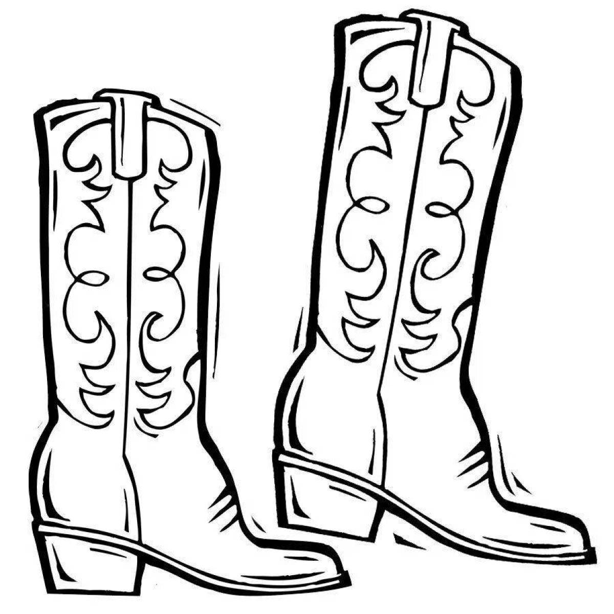 Incredible boots coloring for kids