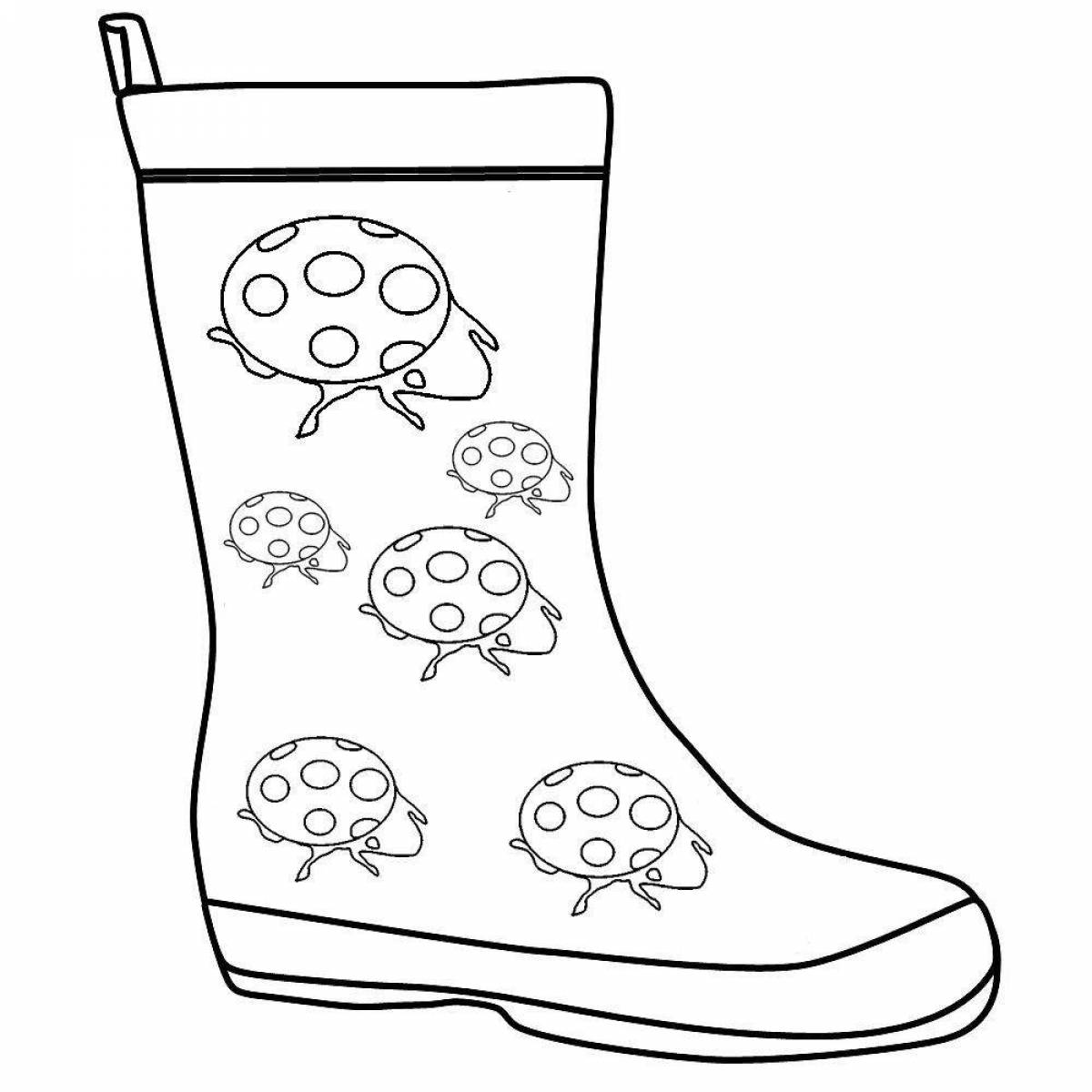 Beautiful boots coloring for kids