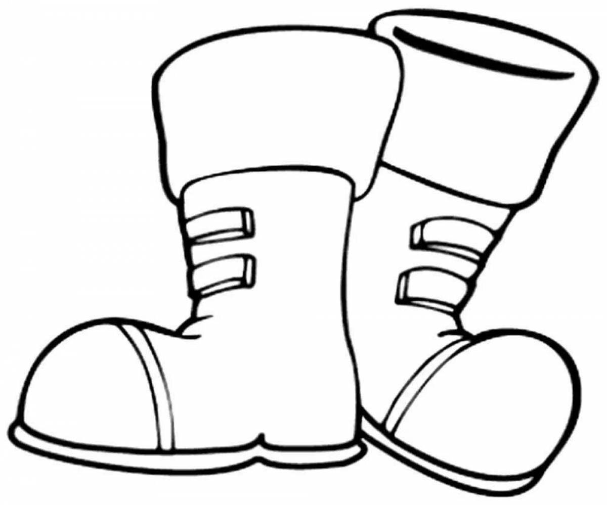 Coloring page stylish shoes for kids