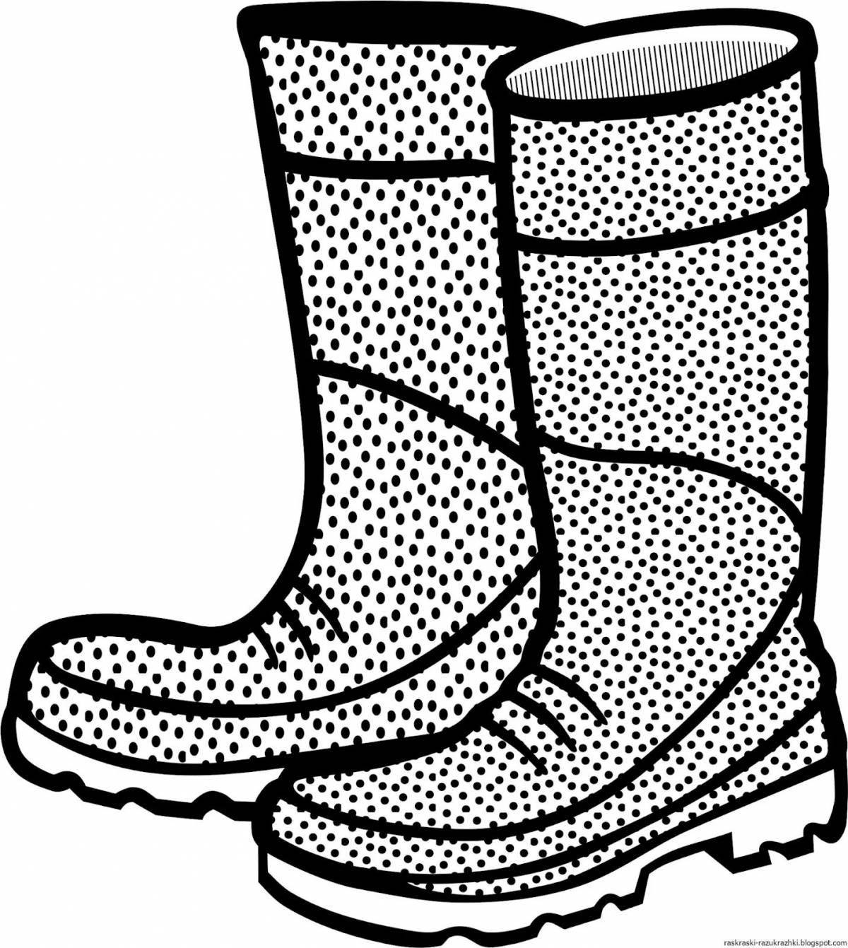 Fashion boots coloring pages for kids