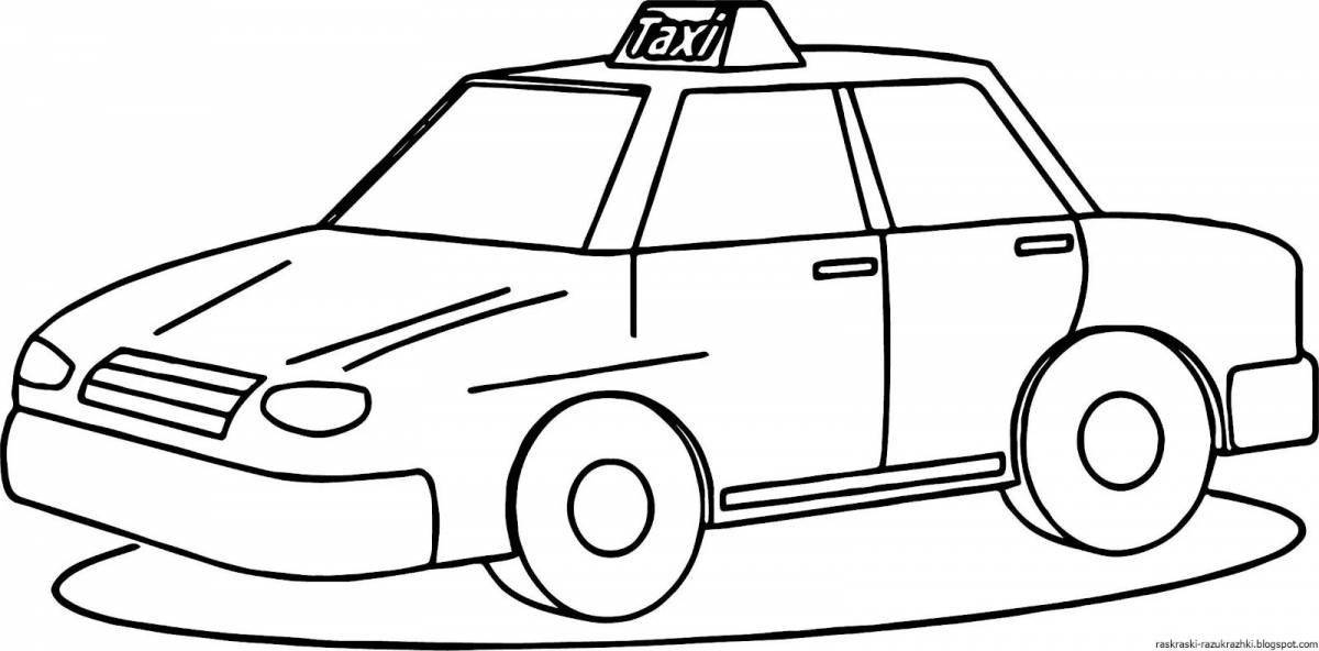 Fun taxi coloring for kids