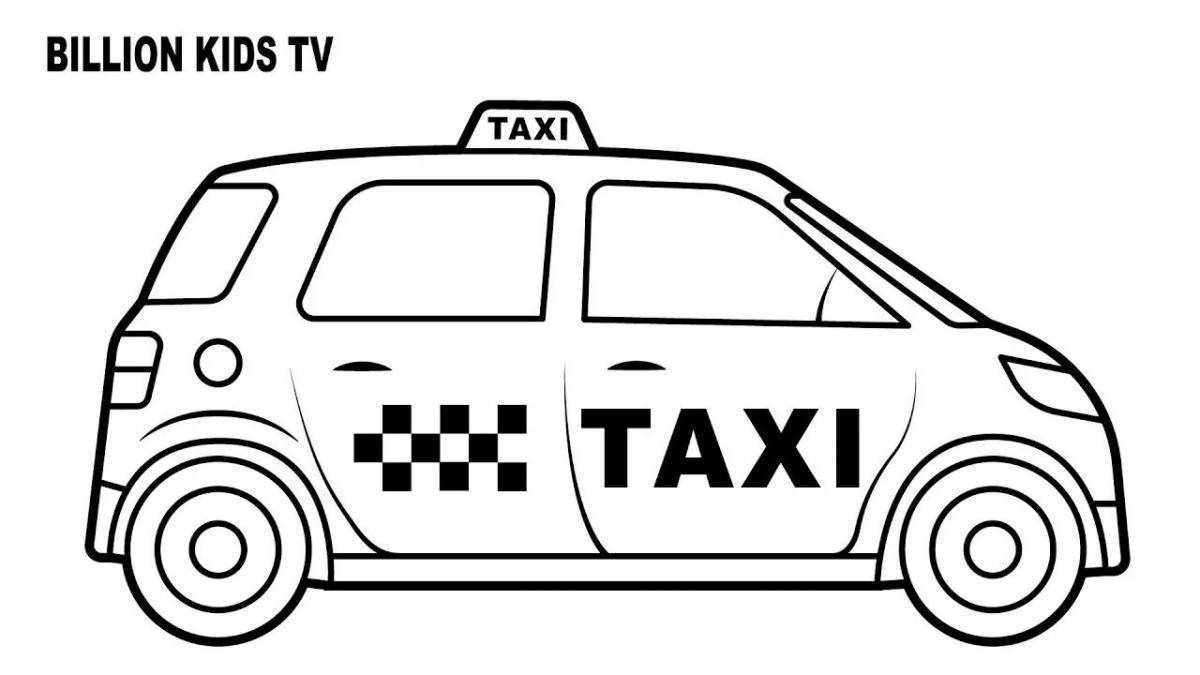Развлекательная раскраска такси для детей
