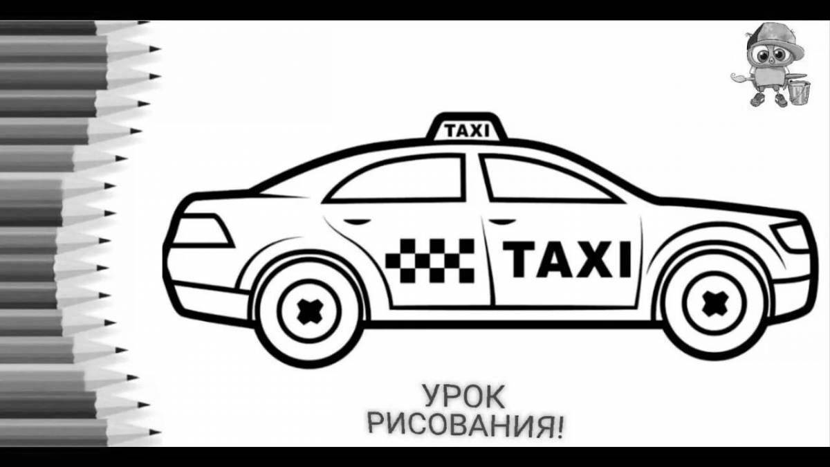 Stimulating taxi coloring pages for kids