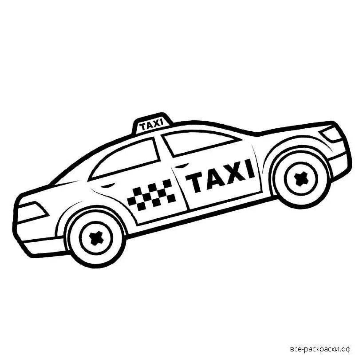 Fun taxi coloring for babies