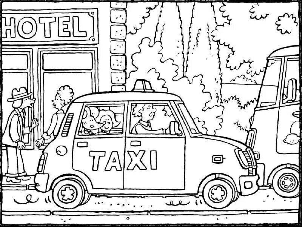 Sparkling Taxi coloring book for the little ones