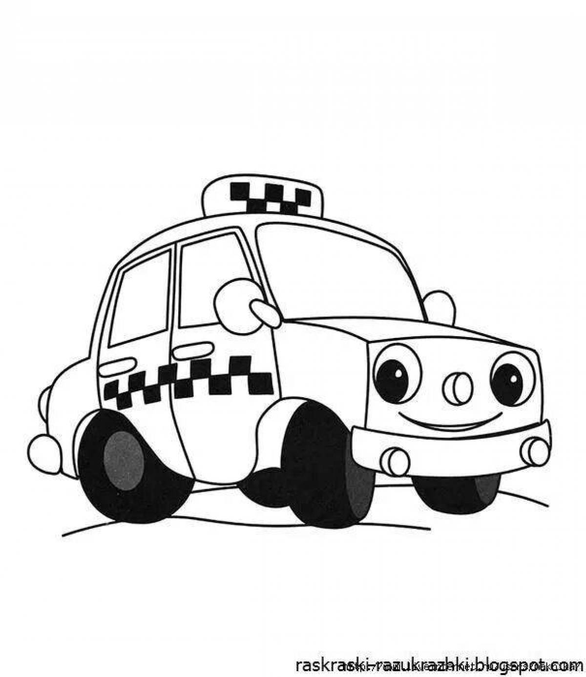 Exciting taxi coloring book for preschoolers