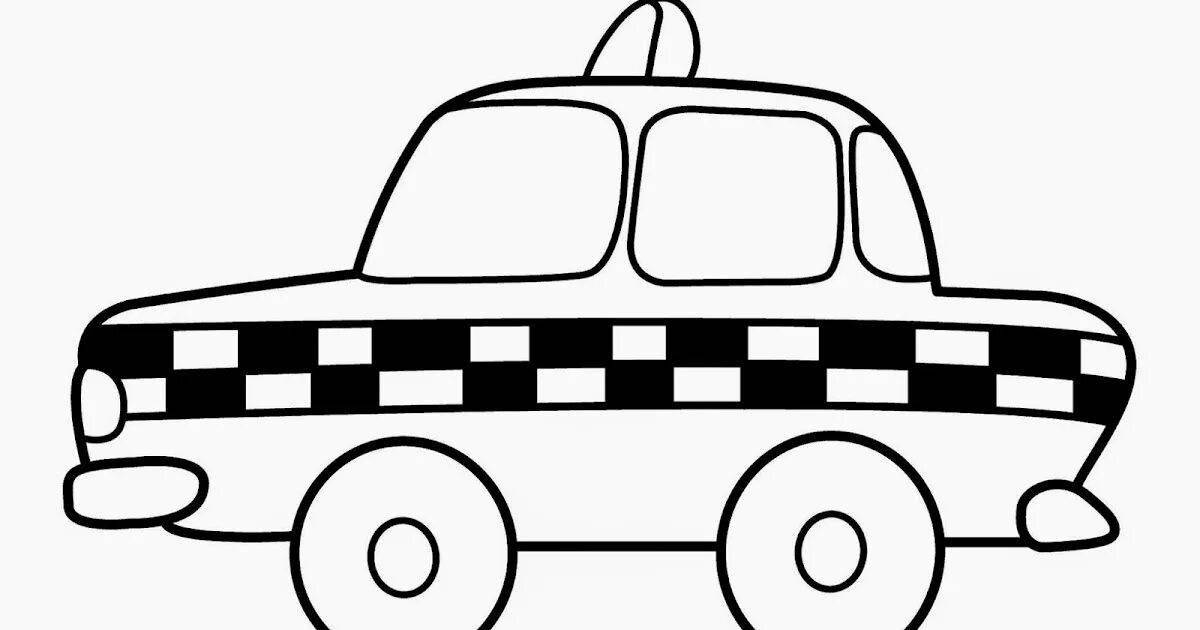 Colorific taxi coloring page for kids