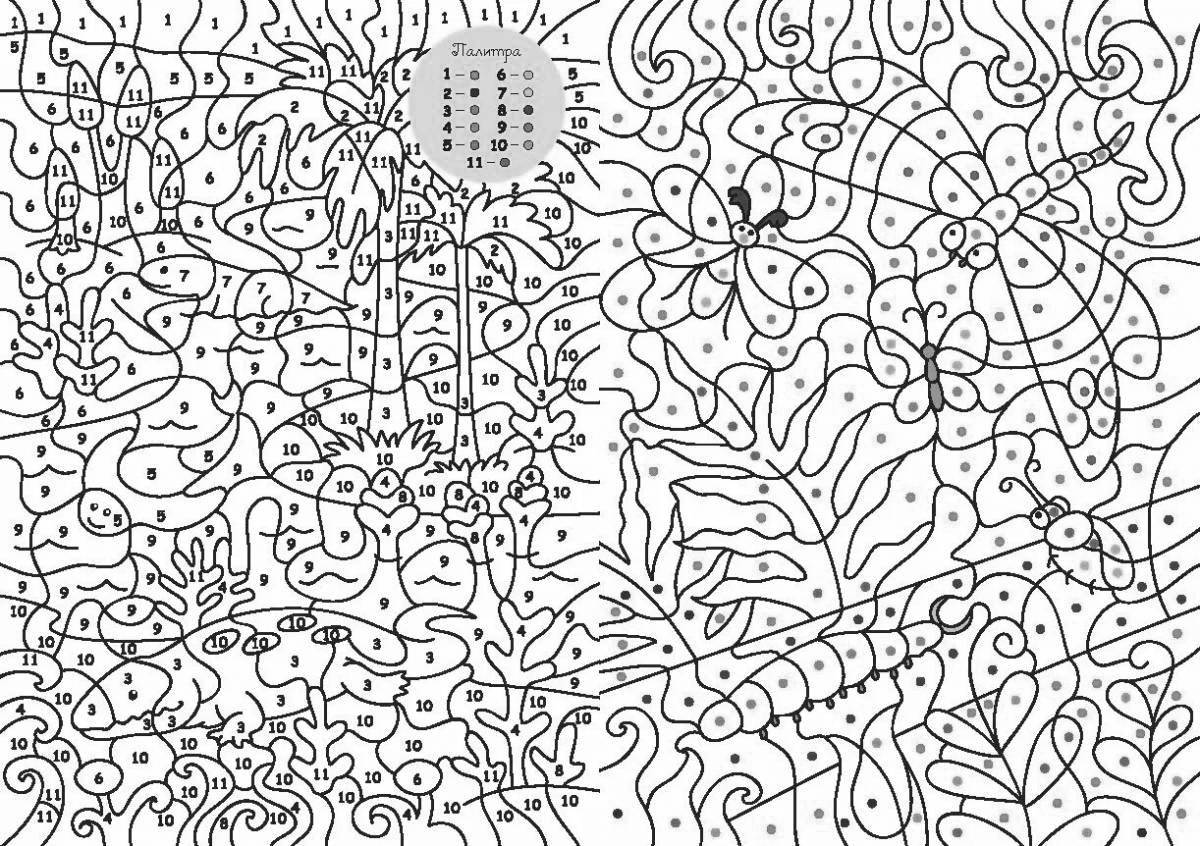 Tempting anti-stress coloring by numbers