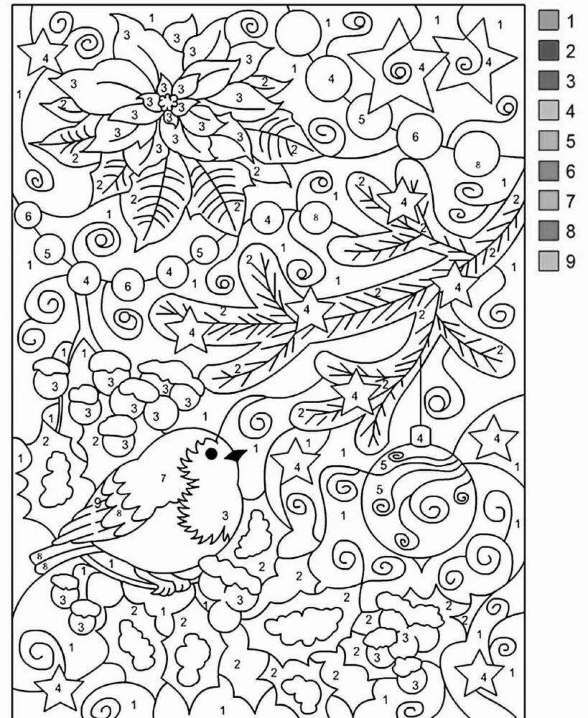 Blissful anti-stress coloring by numbers