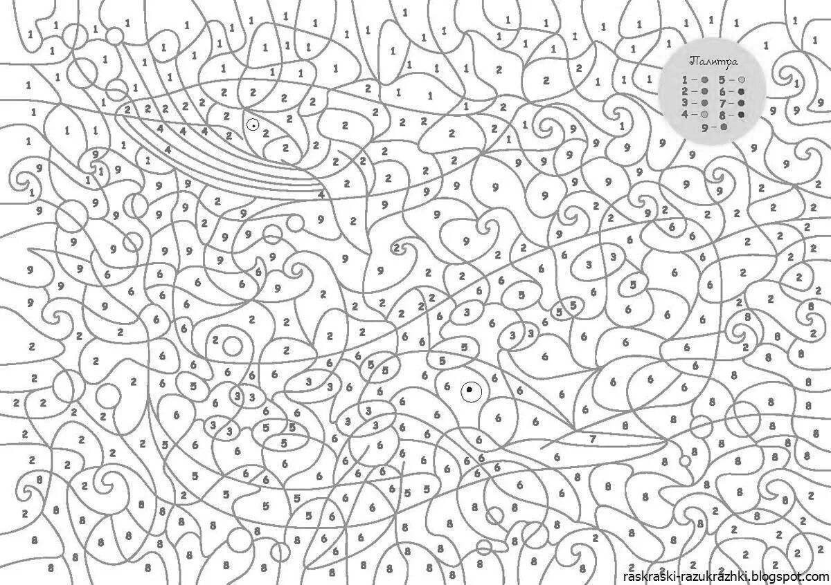 Delightful anti-stress coloring by numbers