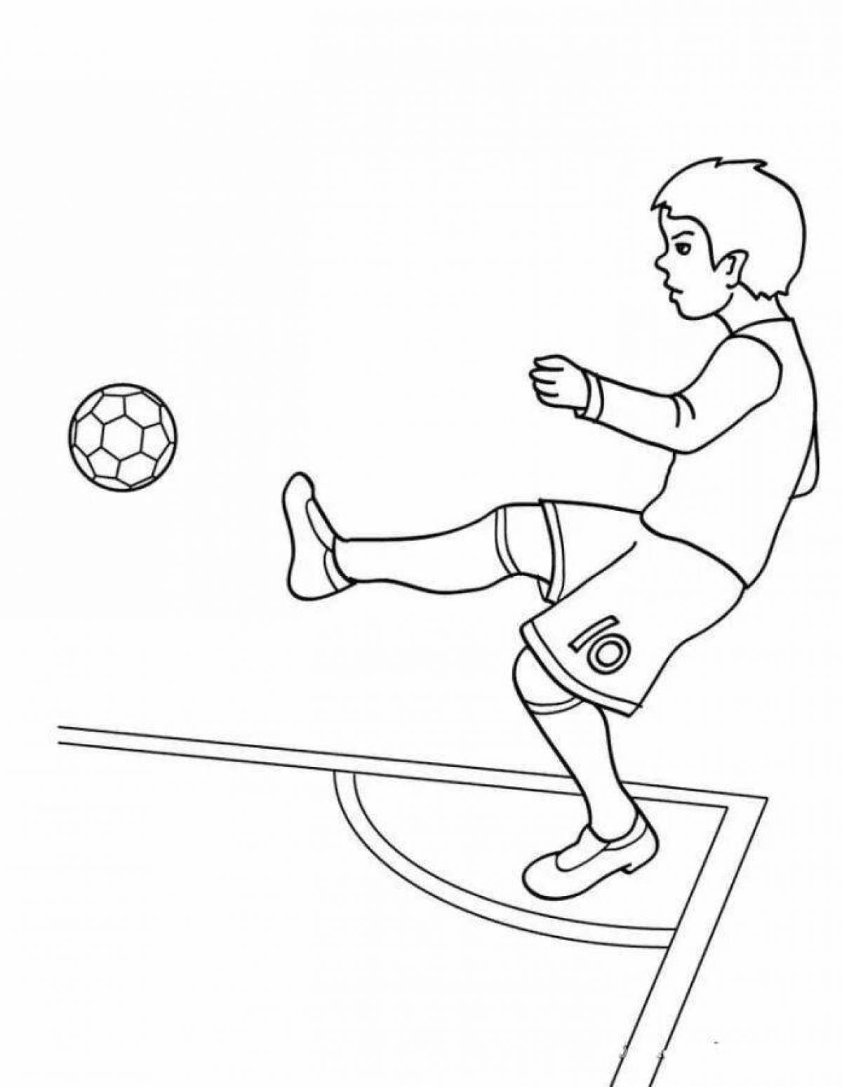 Playful football coloring page for kids