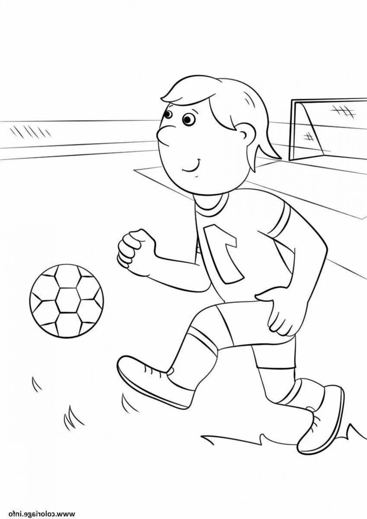 Amazing soccer player coloring page for kids
