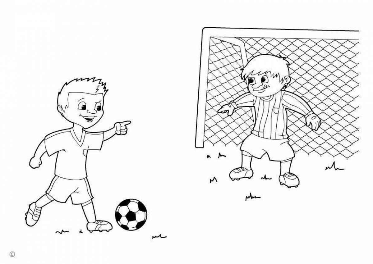 Coloring pages with football player for kids
