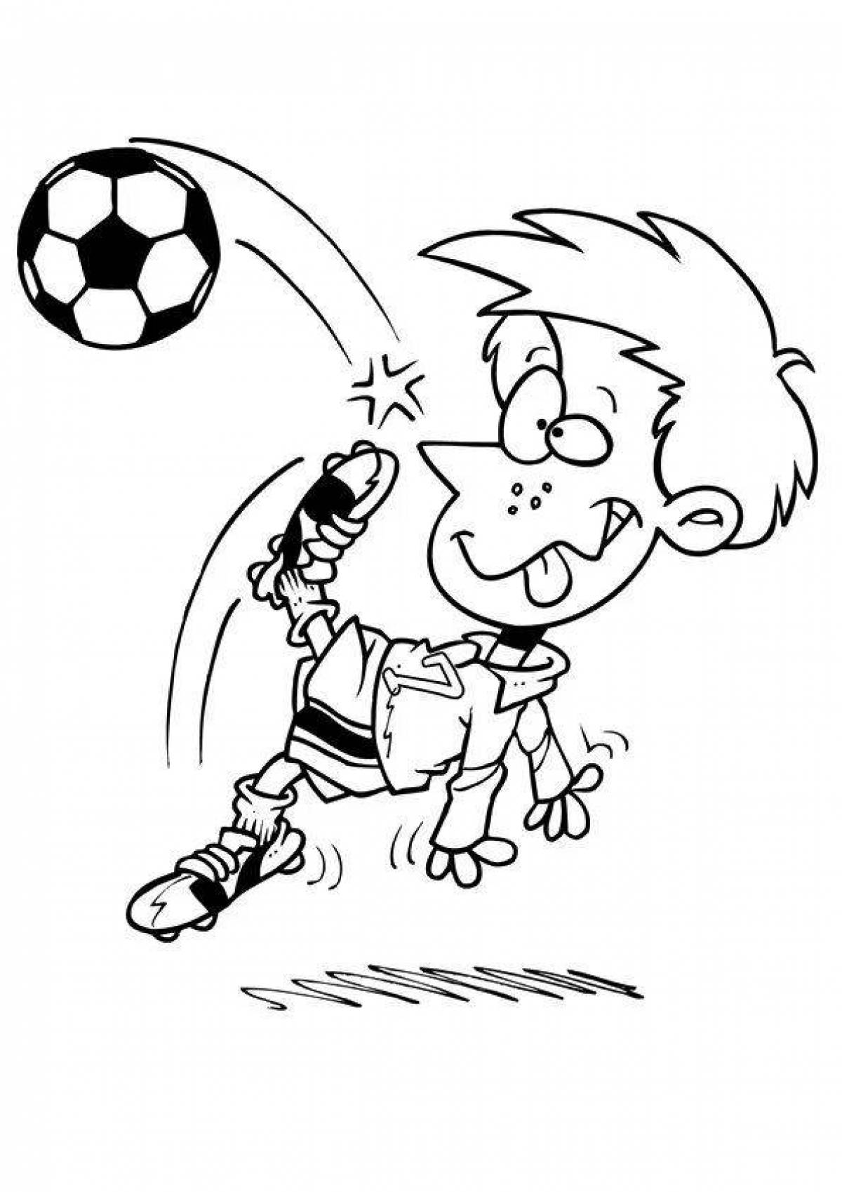 Coloring page dazzling football player for kids