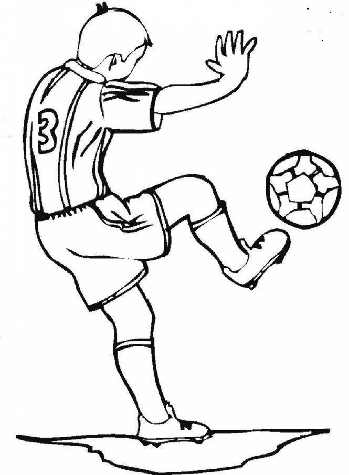 Exquisite soccer player coloring book for kids