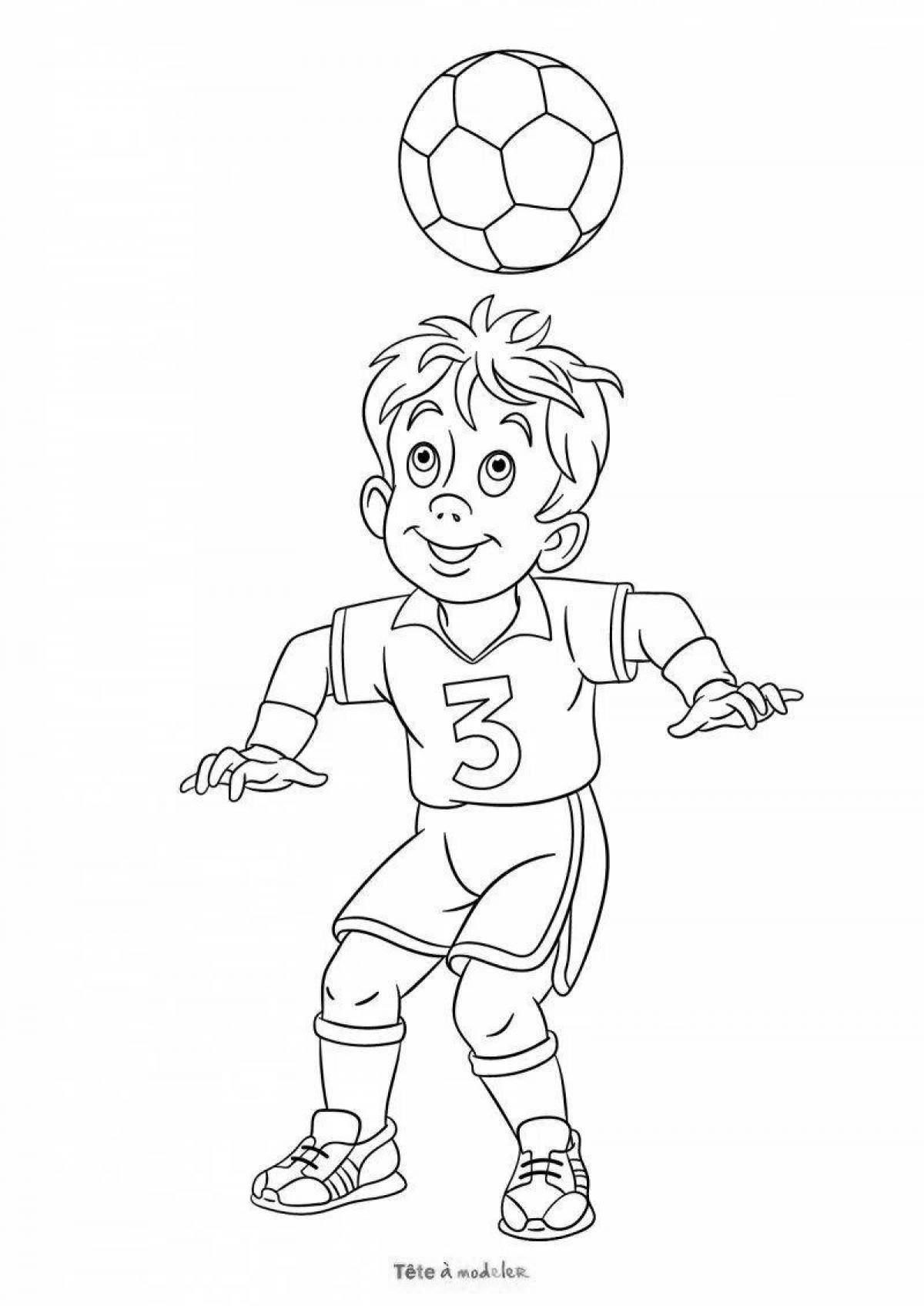 Очаровательная раскраска футболиста для детей