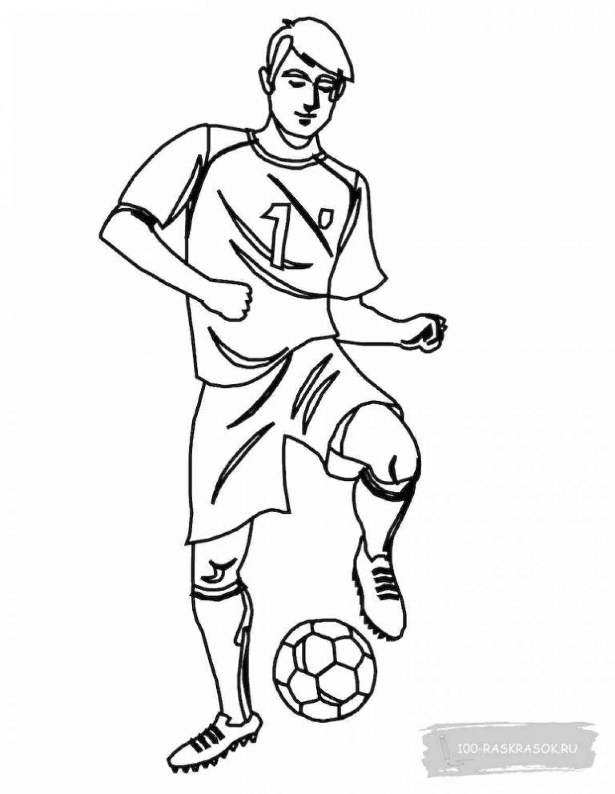 Live coloring of a football player for children