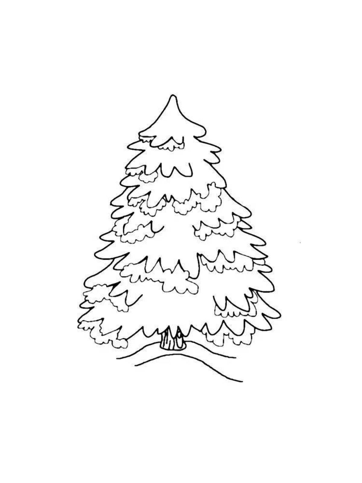 Playful Christmas tree coloring book for babies