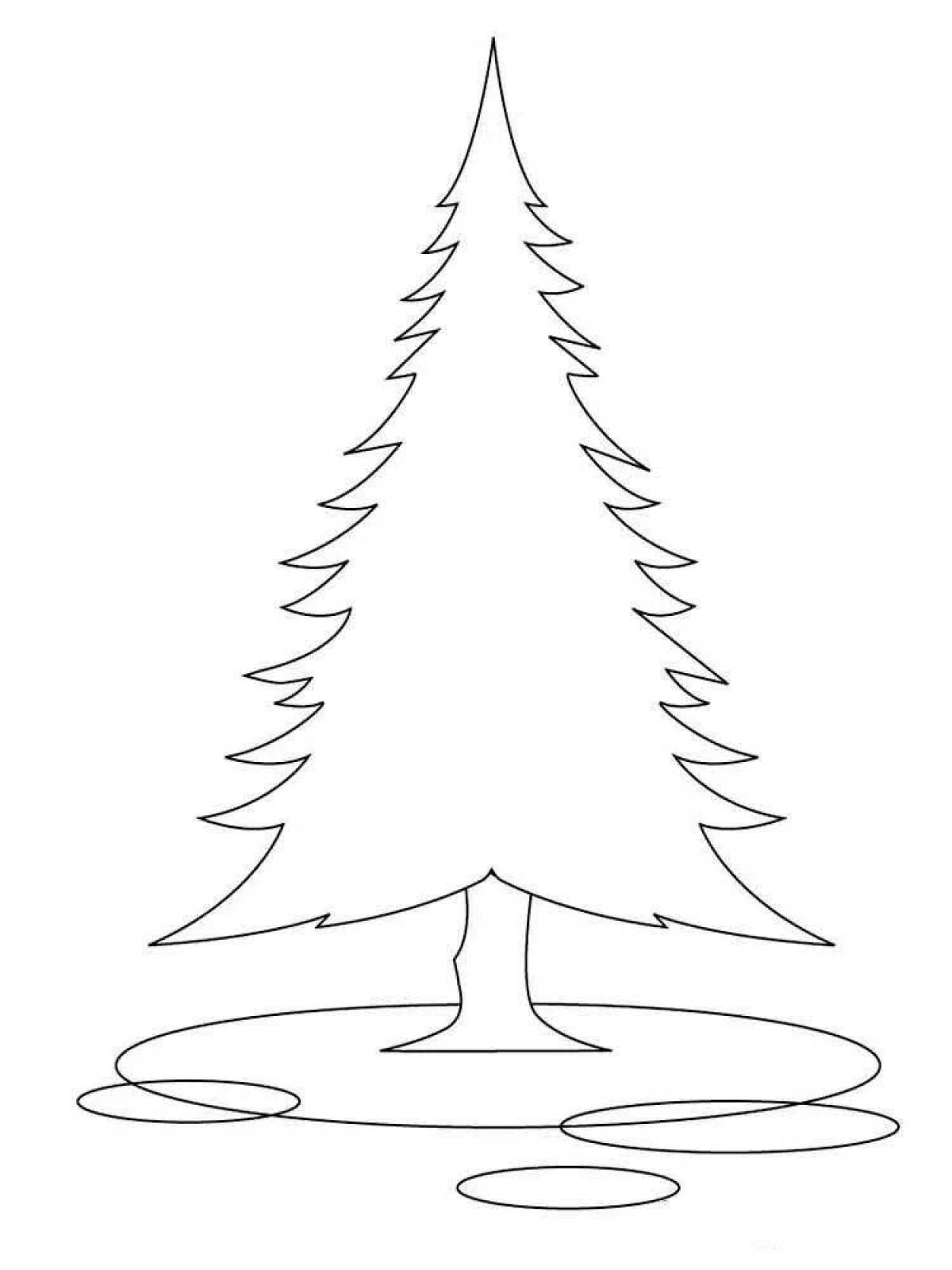 Adorable Christmas Tree Coloring Page for Toddlers