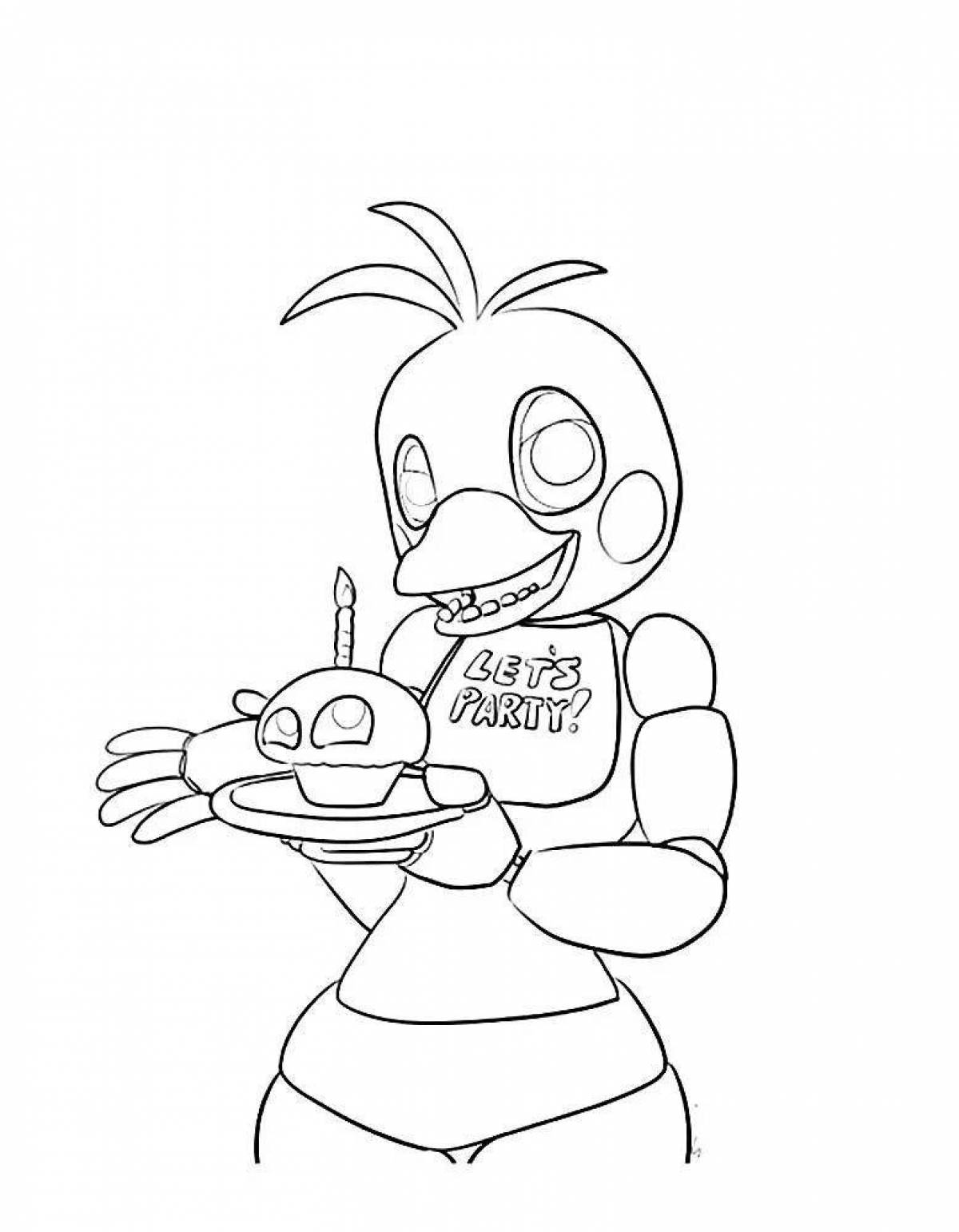 Bright chica fnaf 9 coloring book