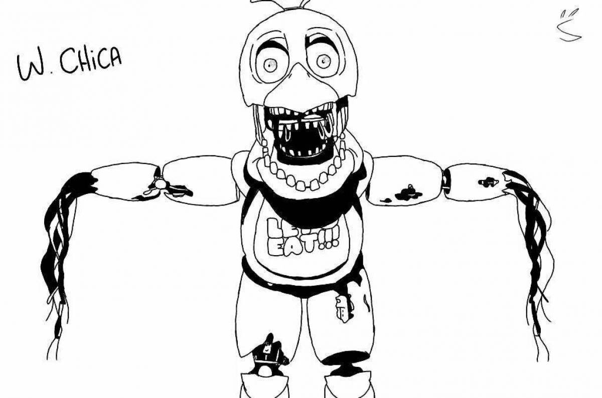 Cute chica fnaf 9 coloring