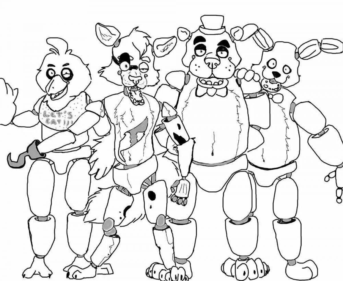Fancy Chica fnaf 9 coloring book