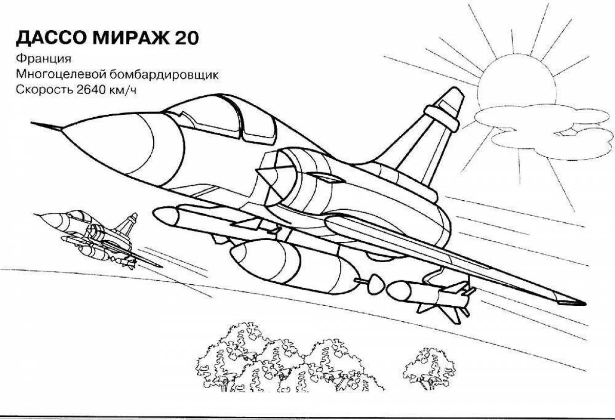 Coloring page unique Russian military equipment