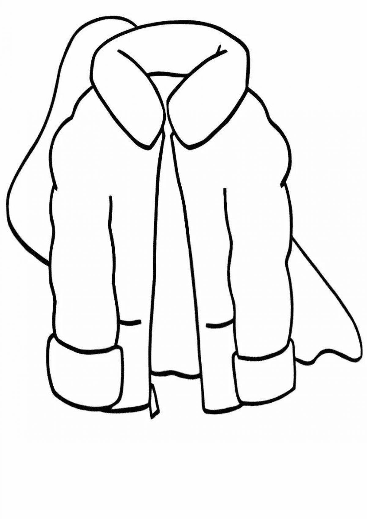 Fun fur coat coloring page for babies