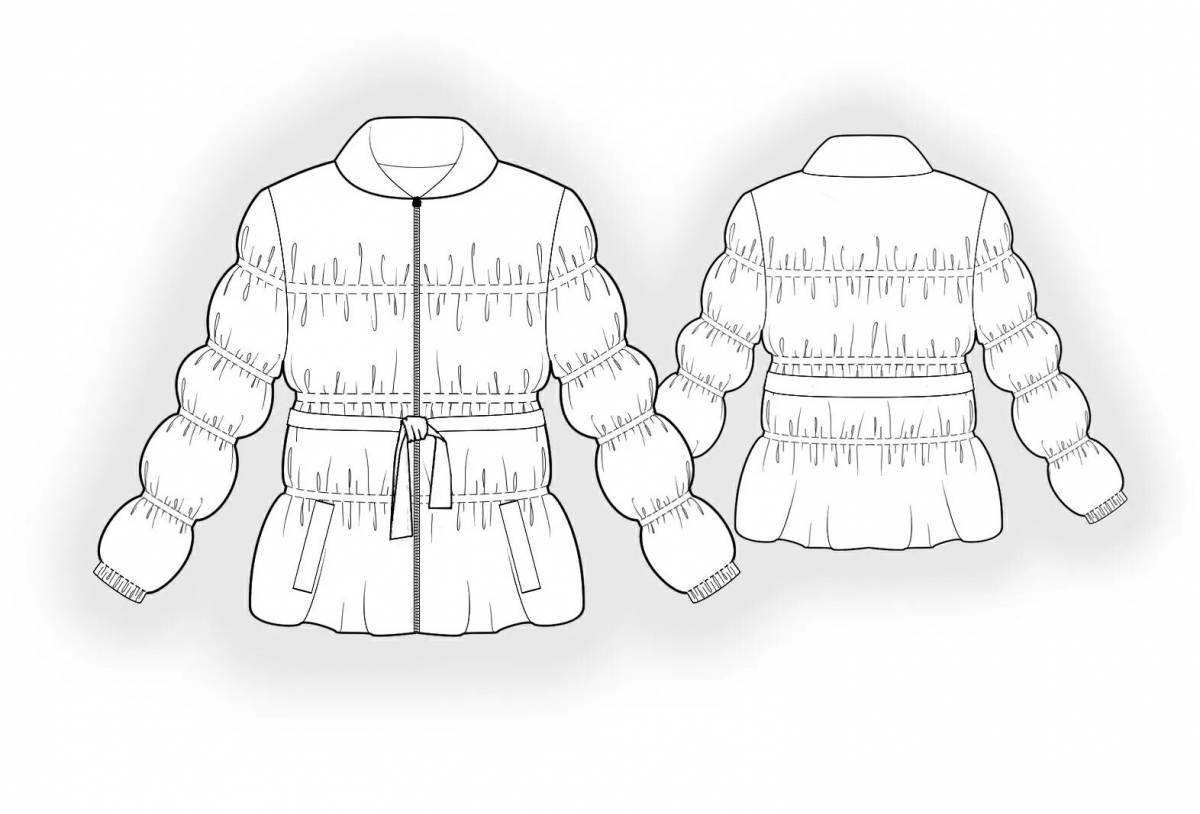 Amazing fur coat coloring page for kids
